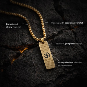 
                    
                      Gold Plated Om Necklace - Gemsinvite  
                    
                  