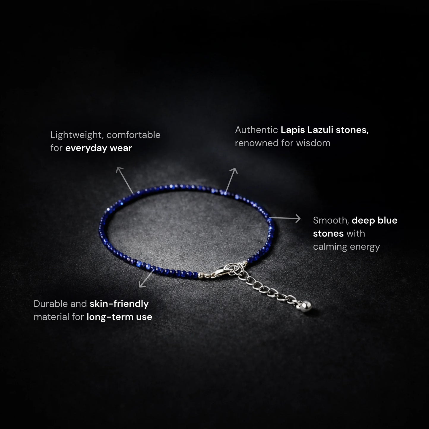 Lapis Lazuli Anklet - Gemsinvite  