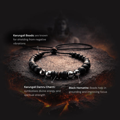 Karungali Damru 2 in 1 Bracelet - Gemsinvite  
