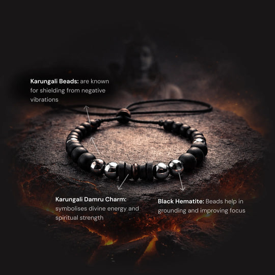 Karungali Damru 2 in 1 Bracelet - Gemsinvite  