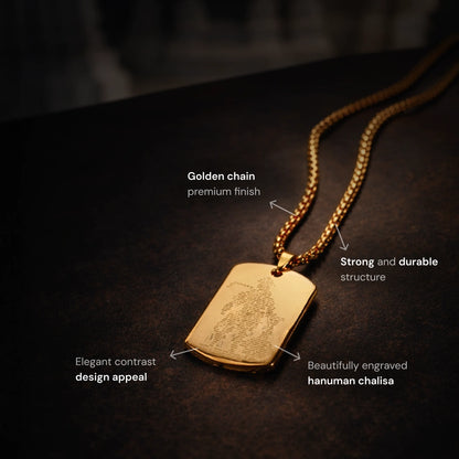 Hanuman Chalisa Engraved Gold Plated Pendant - Gemsinvite  