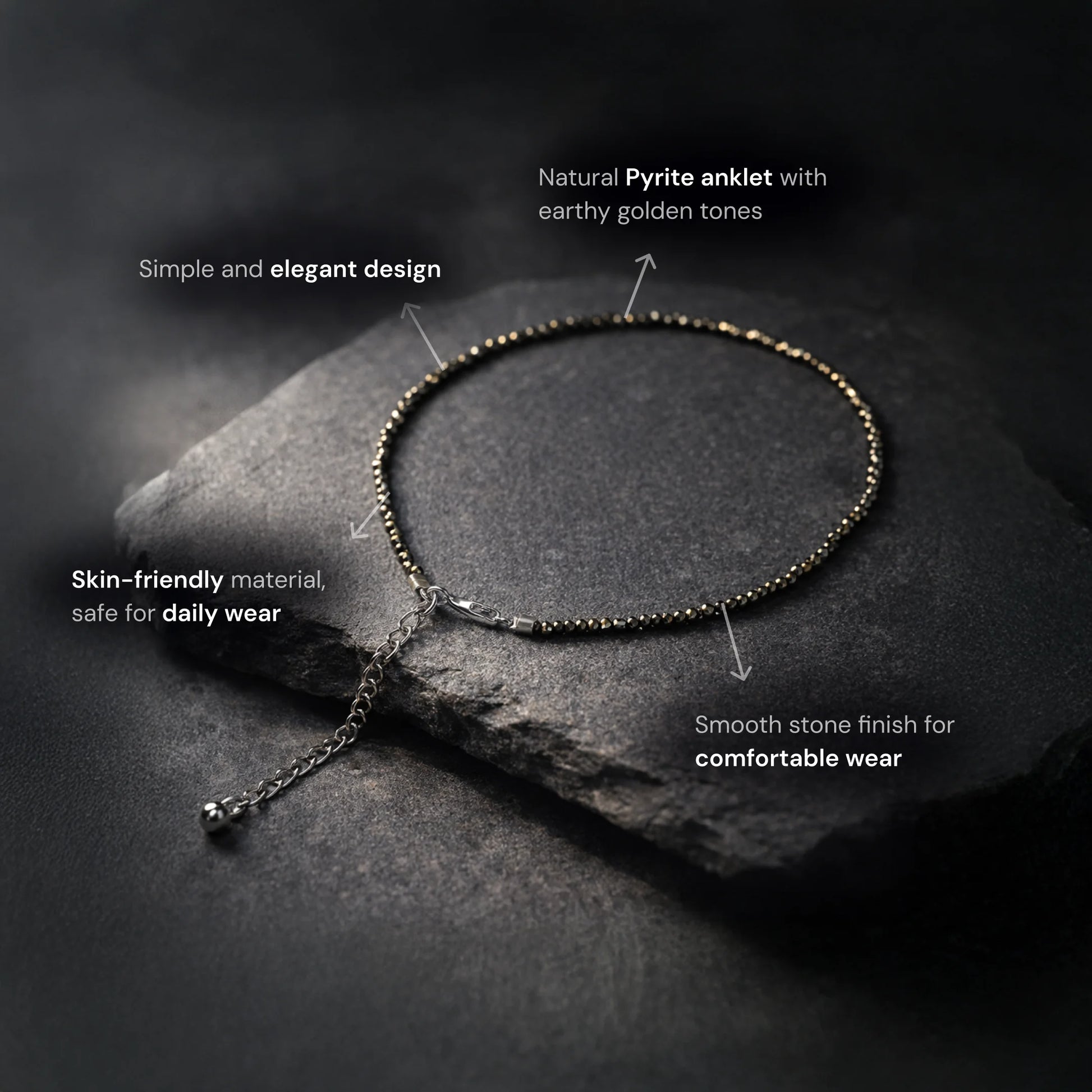 Pyrite Anklet - Gemsinvite  