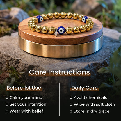Golden Pyrite Evil Eye Bracelet