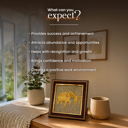 Airavata - 7 Trunk Elephant Raw Pyrite Frame