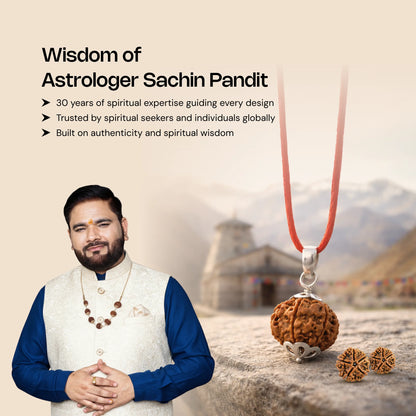 7 Mukhi Rudraksha in Silver Locket + Free 5 Mukhi Rudraksha (2 Pieces) - Gemsinvite  