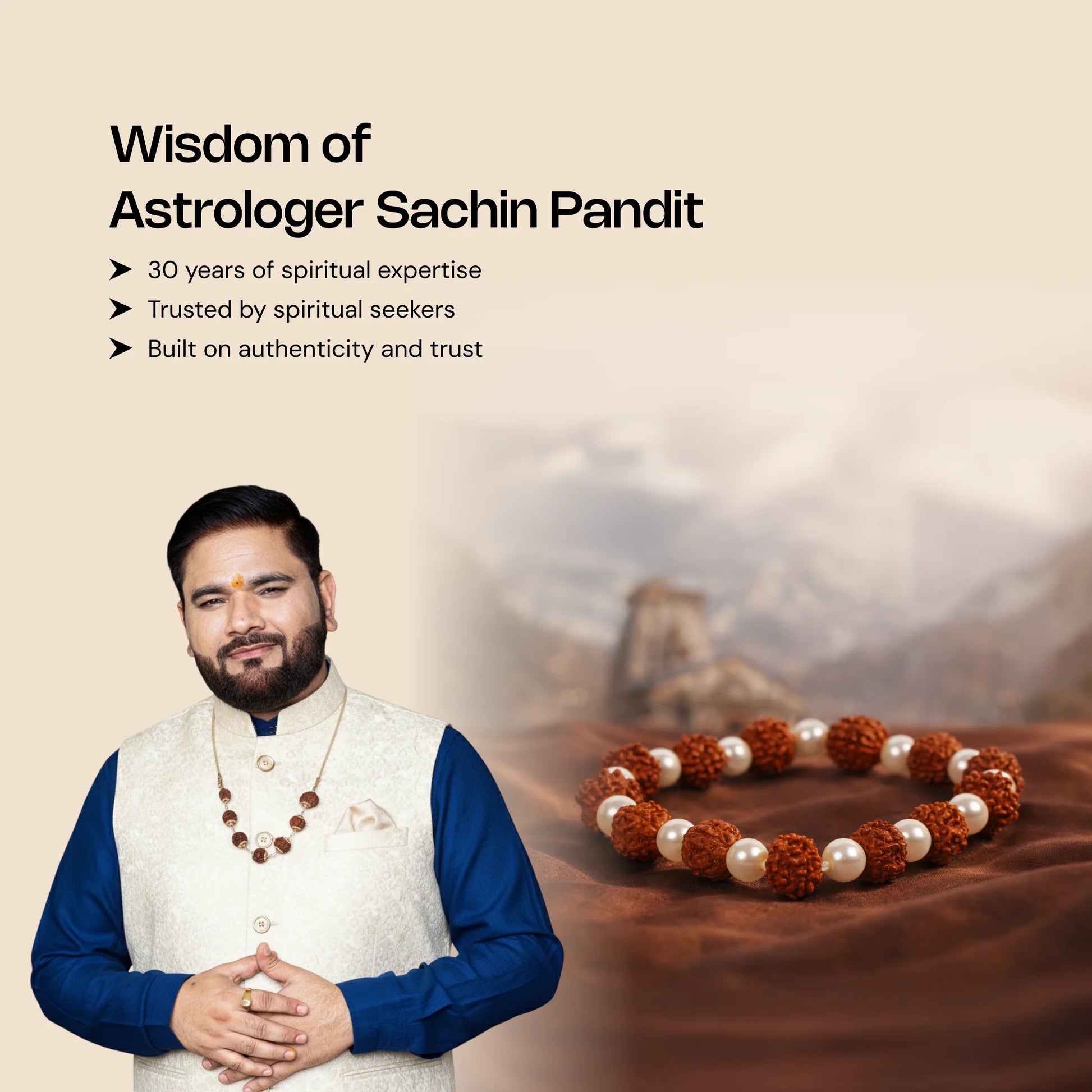 Maha Lakshmi Rudra Bracelet with 5 Mukhi Rudraksha and Pearl - Gemsinvite  