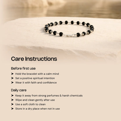 Lord Murugan Silver Karungali Beads Bracelet - Gemsinvite  