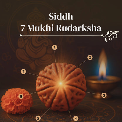 7 Mukhi Rudraksha in silver locket with Free 5 Mukhi Rudraksha (2 Pieces) – Divine Protection Combo