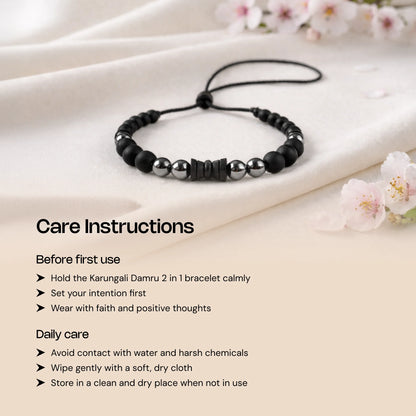 Karungali Damru 2 in 1 Bracelet - Gemsinvite  