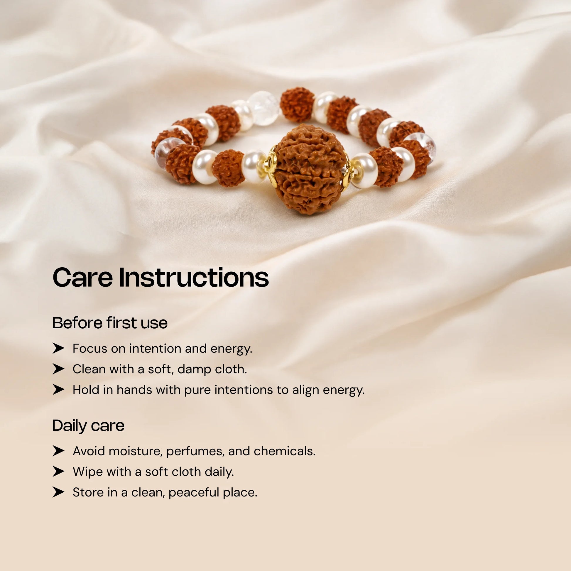 5 Mukhi Rudraksha Gaj Kesari Bracelet with Pearl and Sphatik - Gemsinvite  