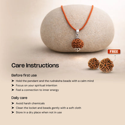 7 Mukhi Rudraksha in Silver Locket + Free 5 Mukhi Rudraksha (2 Pieces) - Gemsinvite  