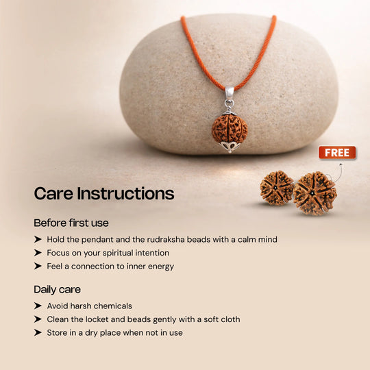 7 Mukhi Rudraksha in Silver Locket + Free 5 Mukhi Rudraksha (2 Pieces) - Gemsinvite  