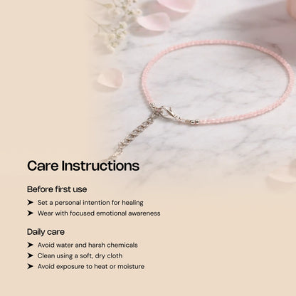 Rose Quartz Anklet - Gemsinvite  