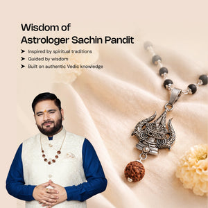 
                    
                      Authentic Silver Karungali Mala with Trishul and Rudraksha - Gemsinvite  
                    
                  