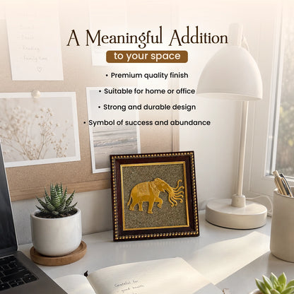 Airavata - 7 Trunk Elephant Raw Pyrite Frame