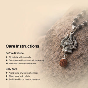 
                    
                      Authentic Silver Karungali Mala with Trishul and Rudraksha - Gemsinvite  
                    
                  