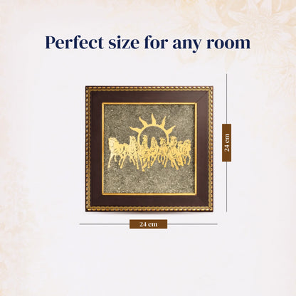 7 Horses on Raw Pyrite Frame - Gemsinvite  