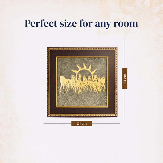 7 Horses on Raw Pyrite Frame - Gemsinvite  