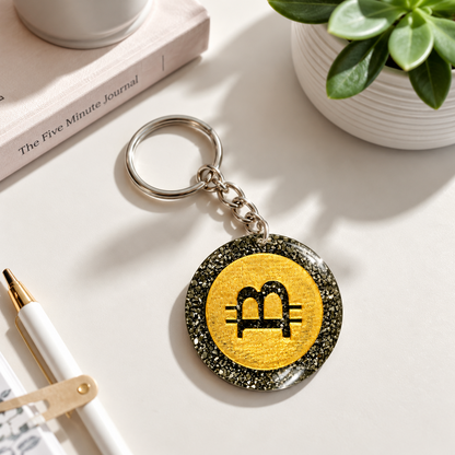 Bitcoin Round Keychain
