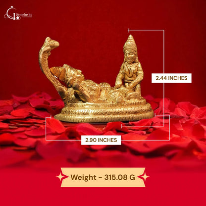 Shri Vishnu Ji & Laxmi Ji Sitting On Sheshnaag In Brass