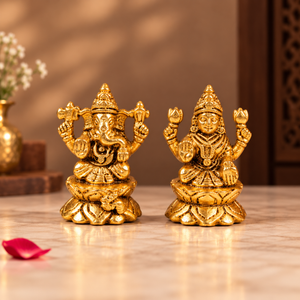 Brass Ganesh Lakshmi Idol