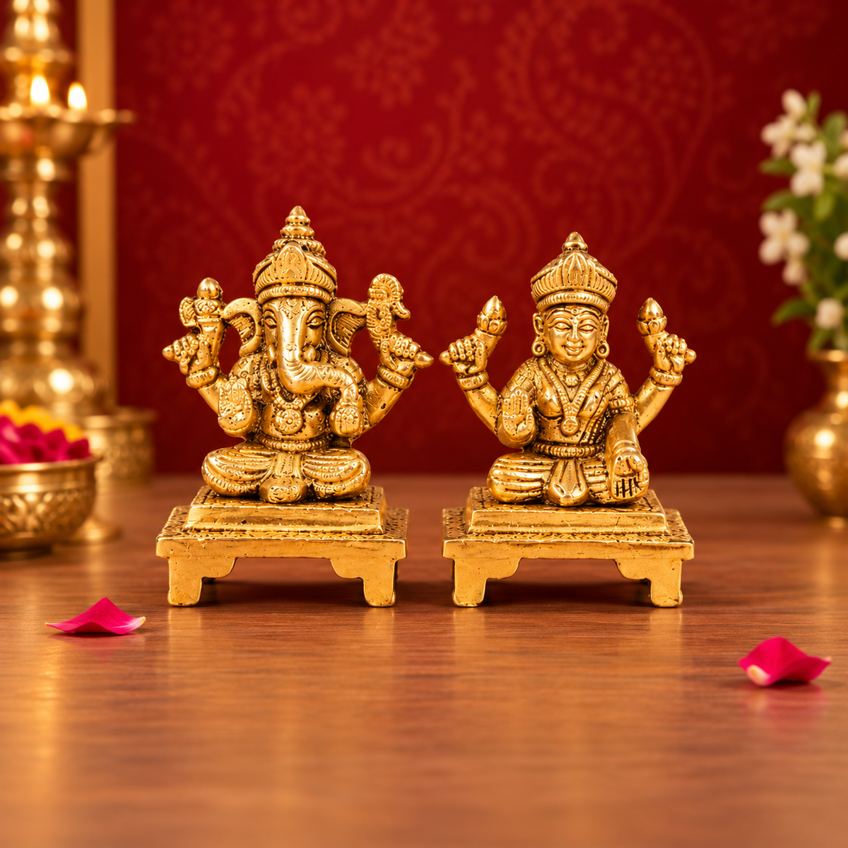 Brass Laxmi Ganesh Murti