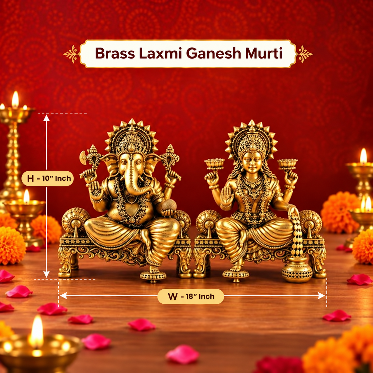 Brass Laxmi Ganesh Murti