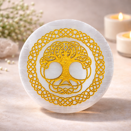 Tree of Life Selenite Plate