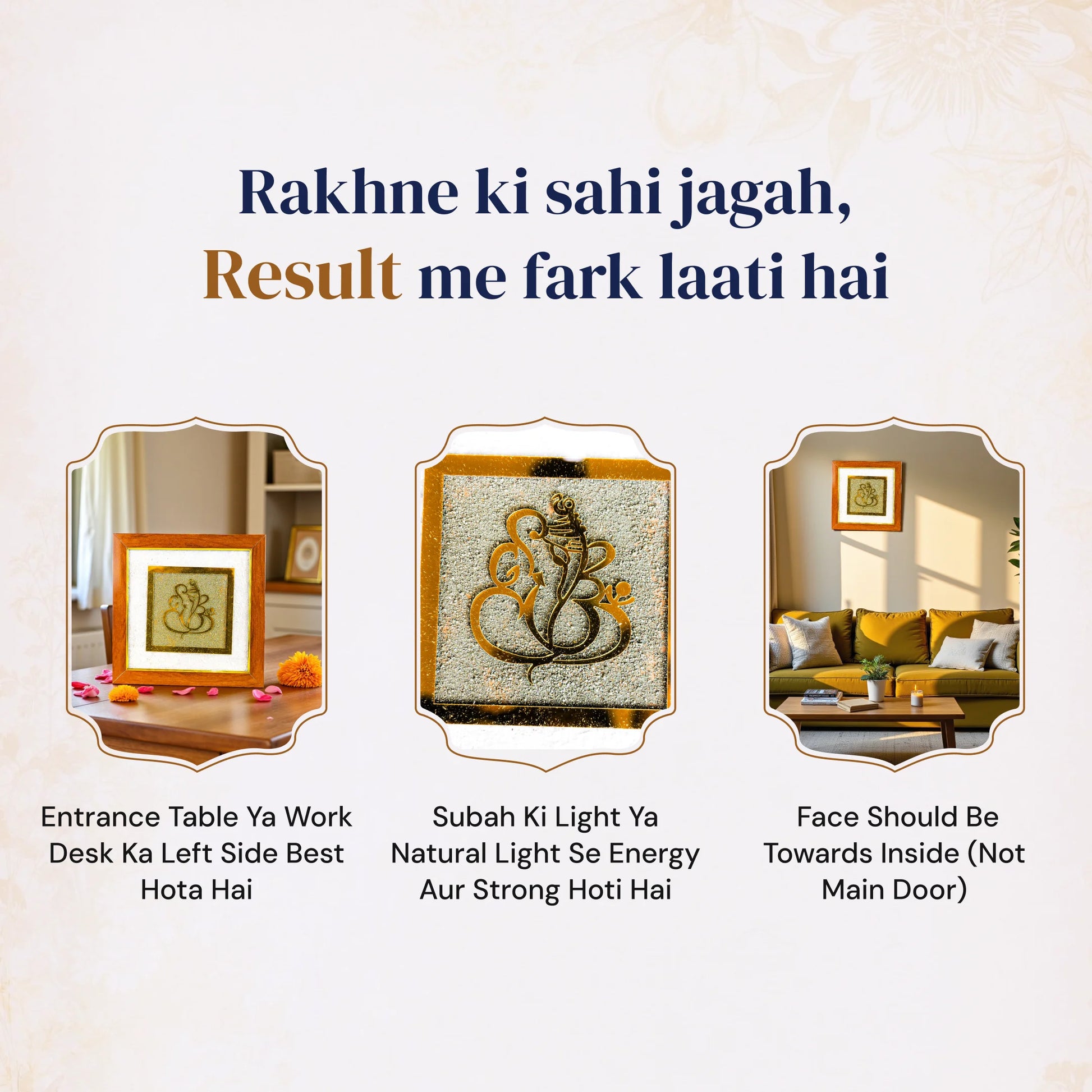 Ganesha Ji on Raw Pyrite Frame - Gemsinvite