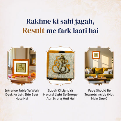 Ganesha Ji on Raw Pyrite Frame - Gemsinvite