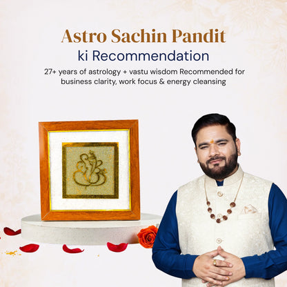 Ganesha Ji on Raw Pyrite Frame - Gemsinvite