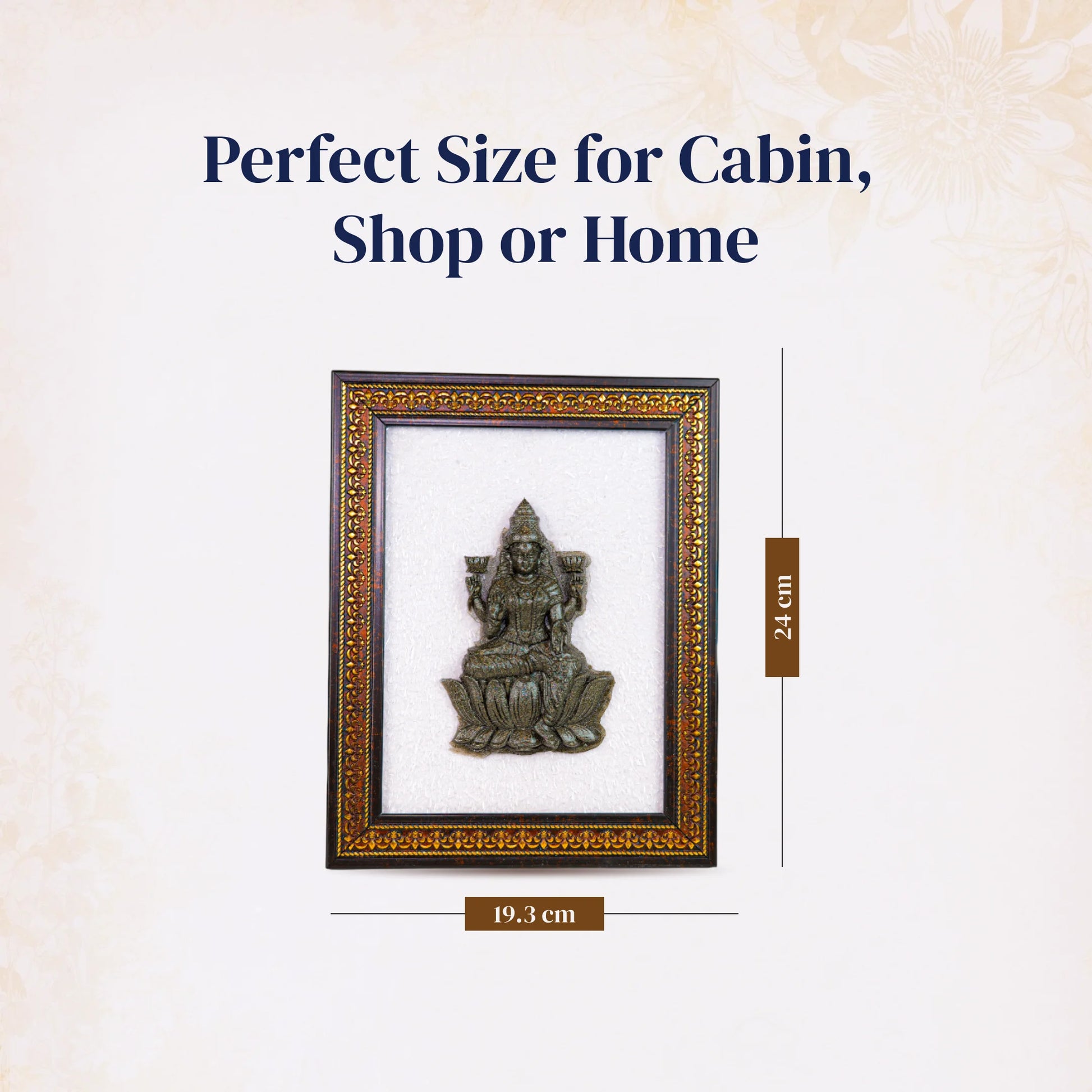 Goddess Lakshmi ji Pyrite-Selenite 3D Frame - Gemsinvite