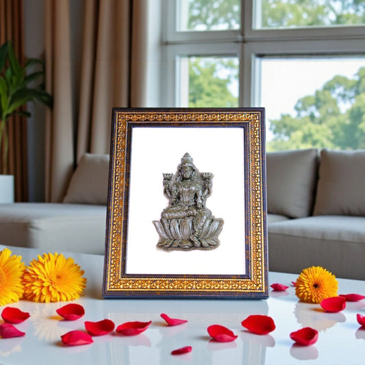 Goddess Lakshmi ji Pyrite-Selenite 3D Frame - Gemsinvite