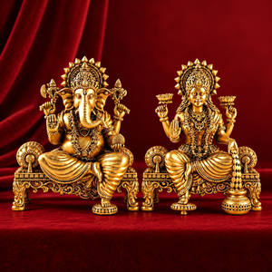 Pure Brass Laxmi Ganesh Murti