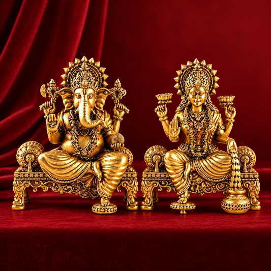 Pure Brass Laxmi Ganesh Murti