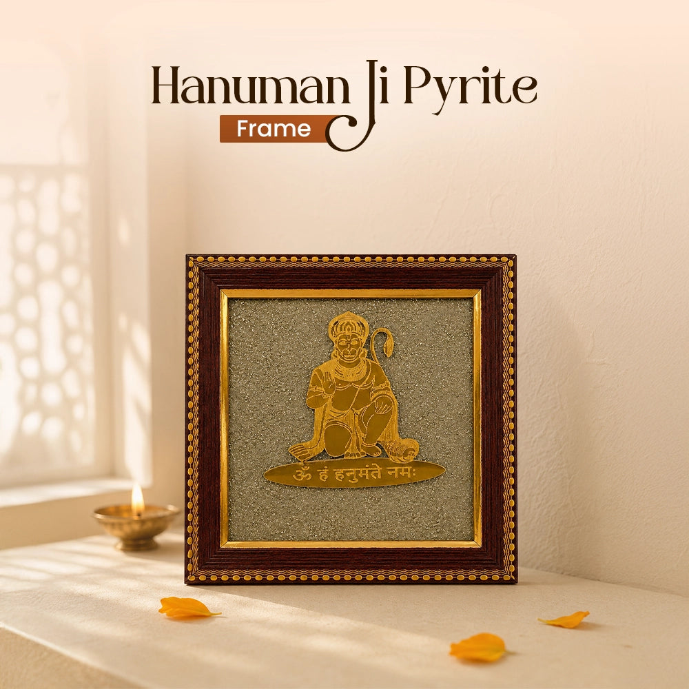 Hanuman Ji Pyrite Frame