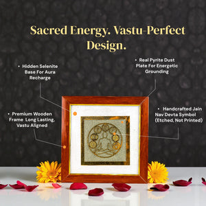 
                    
                      Jain Nav Devta Raw Pyrite with Selenite Frame - Gemsinvite
                    
                  