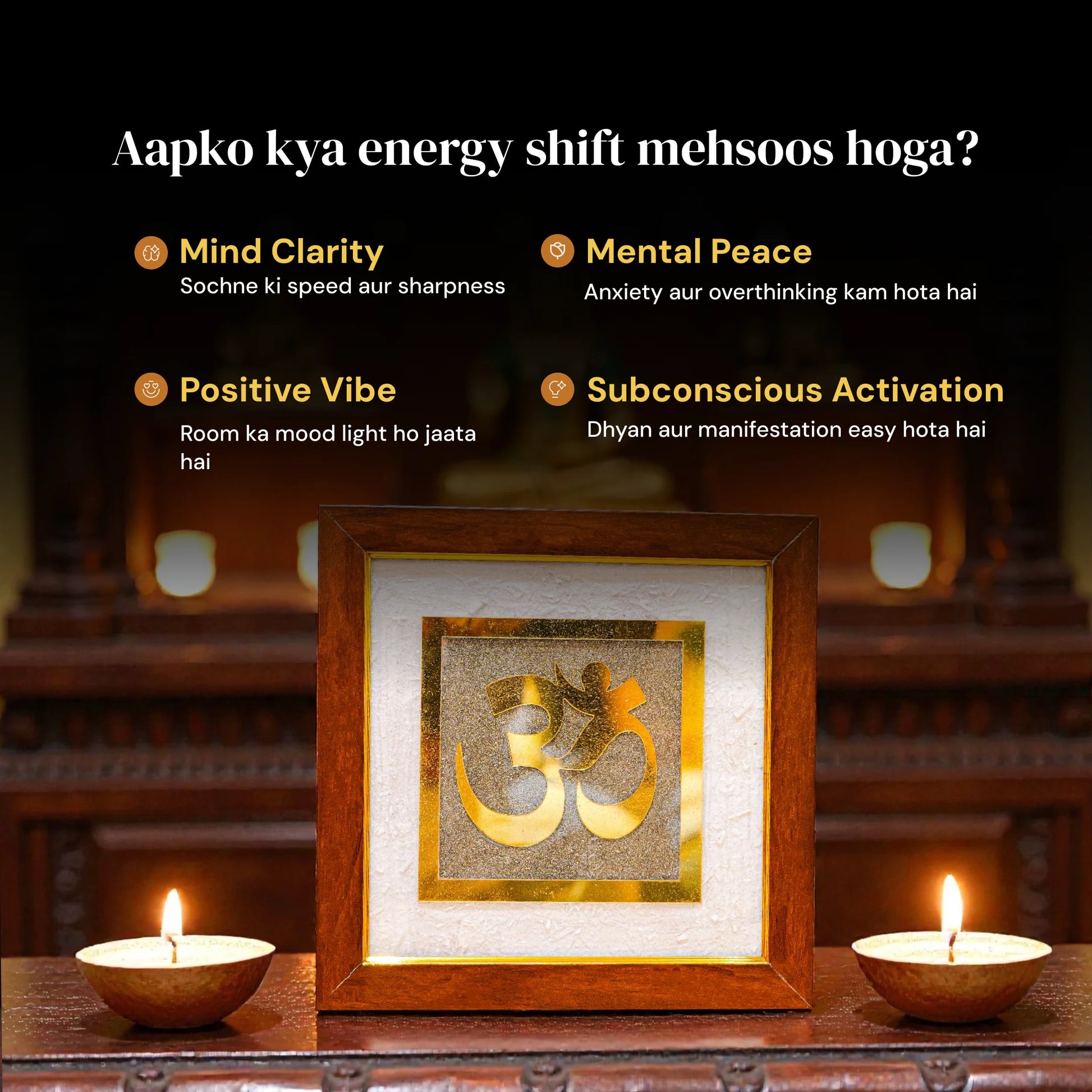 Om Raw Pyrite with Selenite Frame - Gemsinvite