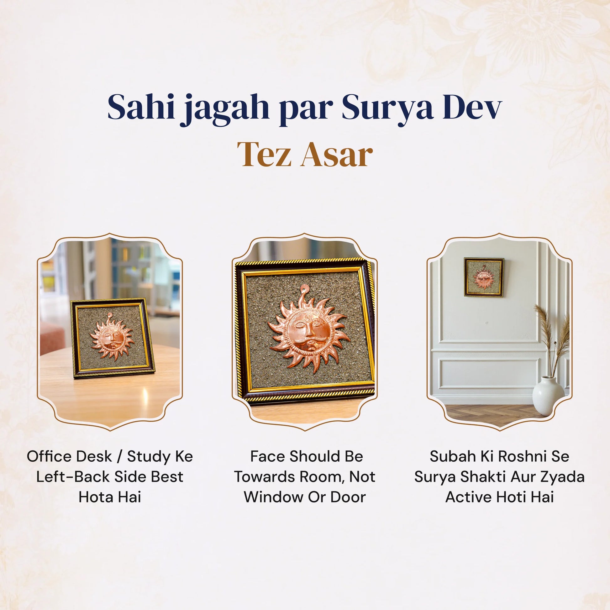 Surya Dev Brass on Raw Pyrite Frame - Gemsinvite