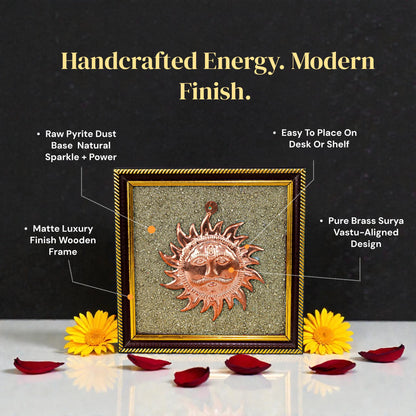 Surya Dev Brass on Raw Pyrite Frame - Gemsinvite
