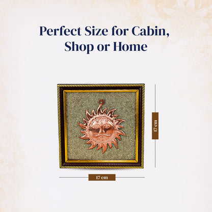 Surya Dev Brass on Raw Pyrite Frame - Gemsinvite