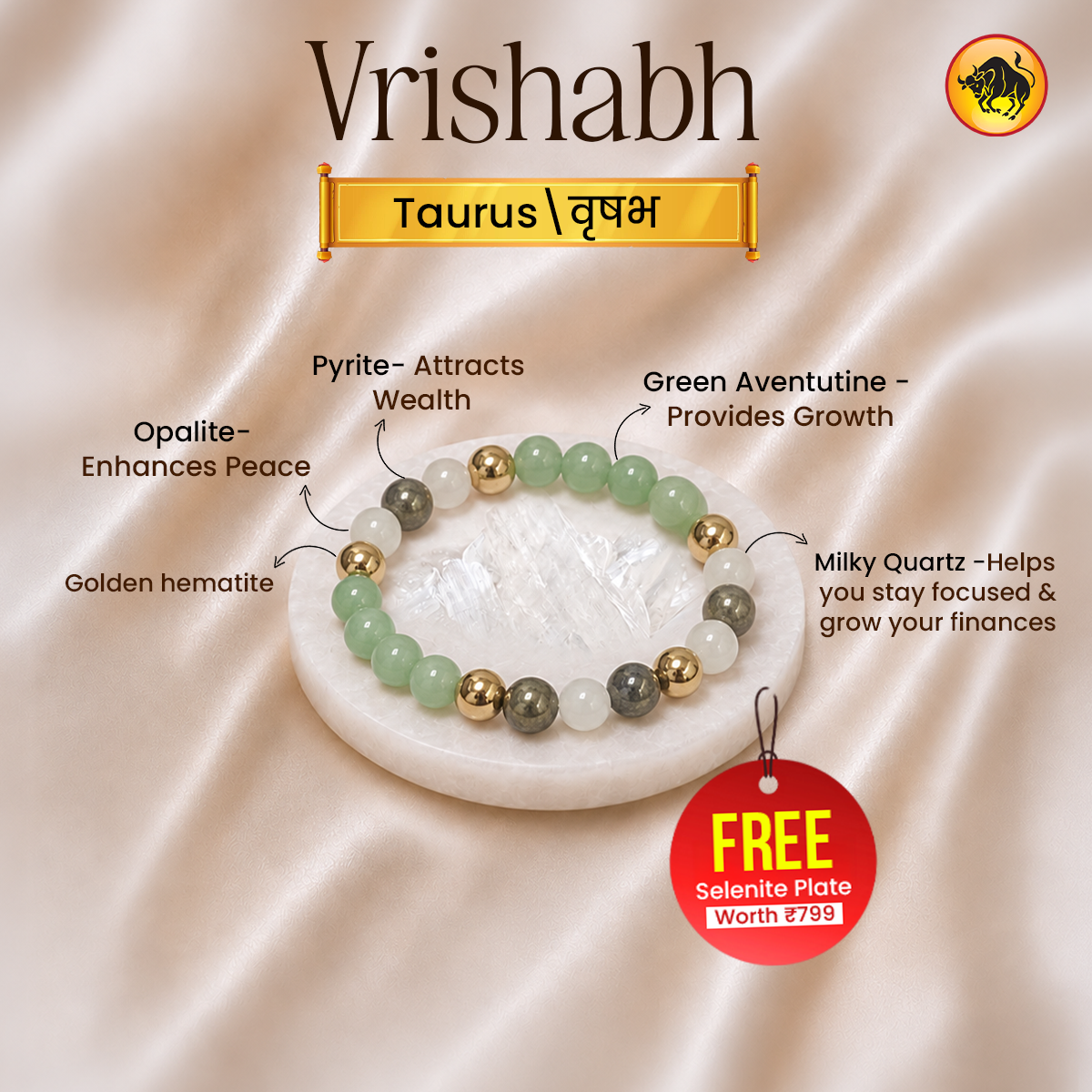 Taurus (Vrishabh Rashi) Maha Dhanyog Bracelet